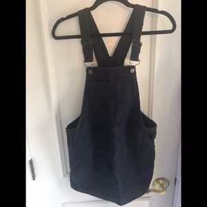 Dark charcoal grey corduroy dress